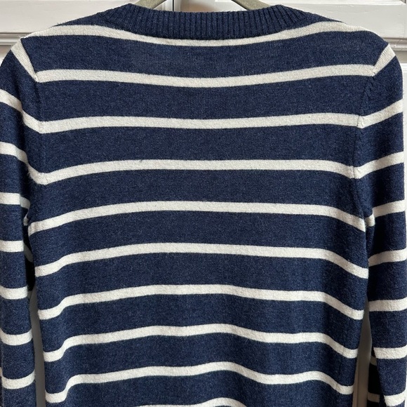 A.P.C. Blue & White Striped Sweater Button Neck Cashmere & Wool Size Small - Picture 4 of 10
